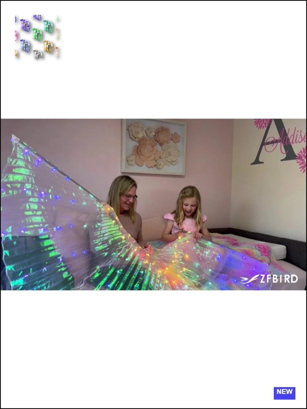 LED Butterfly Wings Light Up Fairy Costume Kids Halloween Christmas Dance